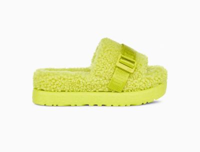UGG Fluffita Womens Platforms Slides Green - AU 390QS